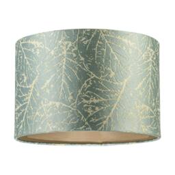 Rackhams Abstract Botanical Motif Jacquard Fabric Lamp Shade in Silver Duck Egg