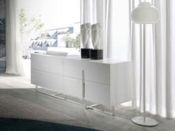 Rackhams White Wood and Chromed Steel Sideboard 3052 - thumbnail 3