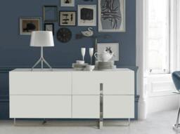 Rackhams White Wood and Chromed Steel Sideboard 3052 - thumbnail 6