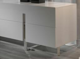 Rackhams White Wood and Chromed Steel Sideboard 3052 - thumbnail 5