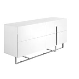 Rackhams White Wood and Chromed Steel Sideboard 3052 - thumbnail 1