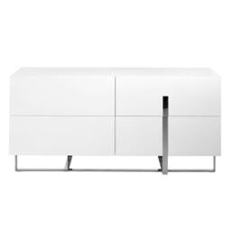 Rackhams White Wood and Chromed Steel Sideboard 3052 - thumbnail 2