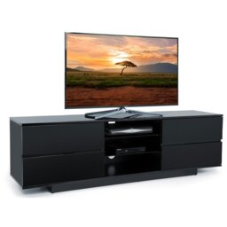 "Rackhams Avitus Gloss Black with 4-Black Drawers and 3-Shelf 32""-65"" LED/LCD/Plasma TV Stand" - thumbnail 1
