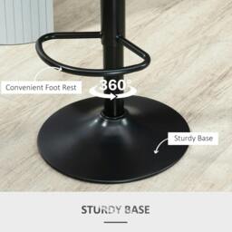 Rackhams Bar Stools Set of 2, PU Leather Swivel Barstools with Backrest and Footrest for Kitchen, Counter, Breakfast Bar, Grey - thumbnail 6