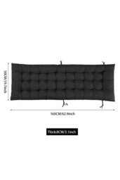 Rackhams 160*50cm Chic Recliner Garden Seat Cushion - Black - thumbnail 4
