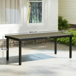 Rackhams Garden Dining Table for 8, Aluminium Frame for Patio, Brown - thumbnail 3