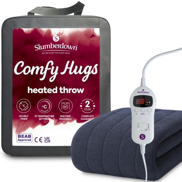 Rackhams Comfy Hugs Heated Throw - Indigo Blue - image 1