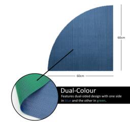 Rackhams Reversible Dual-Colour PVC Shower Bathroom Anti slip Mat - Blue/Green - Quadrant 60x60cm