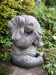Rackhams Lovely Trunk-Down Large Elephant Garden Ornament - thumbnail 3