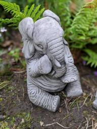 Rackhams Lovely Trunk-Down Large Elephant Garden Ornament - thumbnail 4