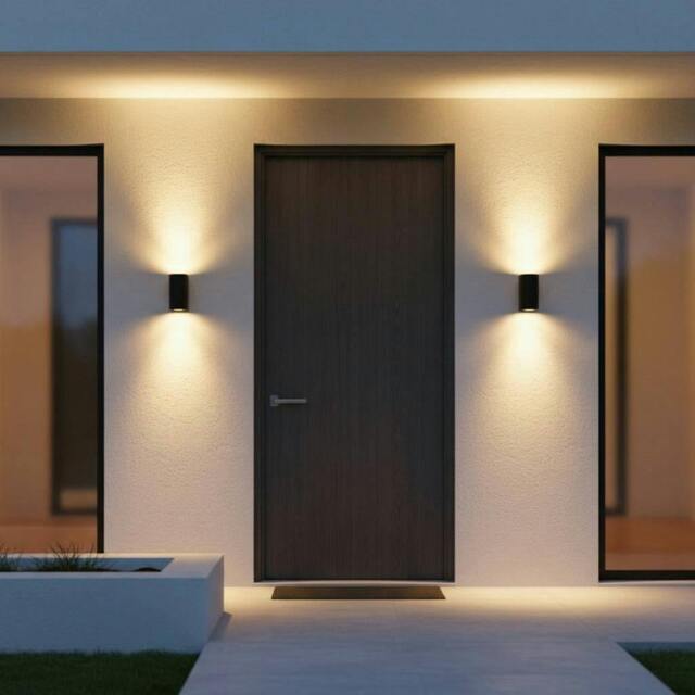 Rackhams 10 Watt LED Black Outdoor Up Down Light - image 1