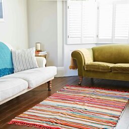 Rackhams Multicoloured Recycled Rag Rug - Small - thumbnail 2