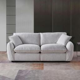 Rackhams Berti Beige or Grey Fabric 2 Seater Sofa - Grey - thumbnail 3