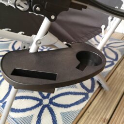 Rackhams Multi Position Garden Zero Gravity Relaxer Chair Sun Lounger in Black & Silver - SunLoungers - thumbnail 6