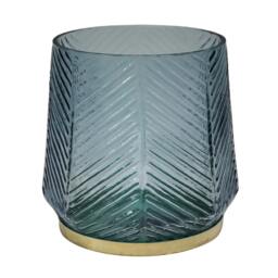Rackhams Elm Embossed Candle Holder - Soft Blue