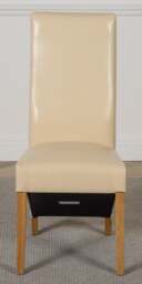 Rackhams Lola Leather Dining Chair - Cream - 1 - thumbnail 1