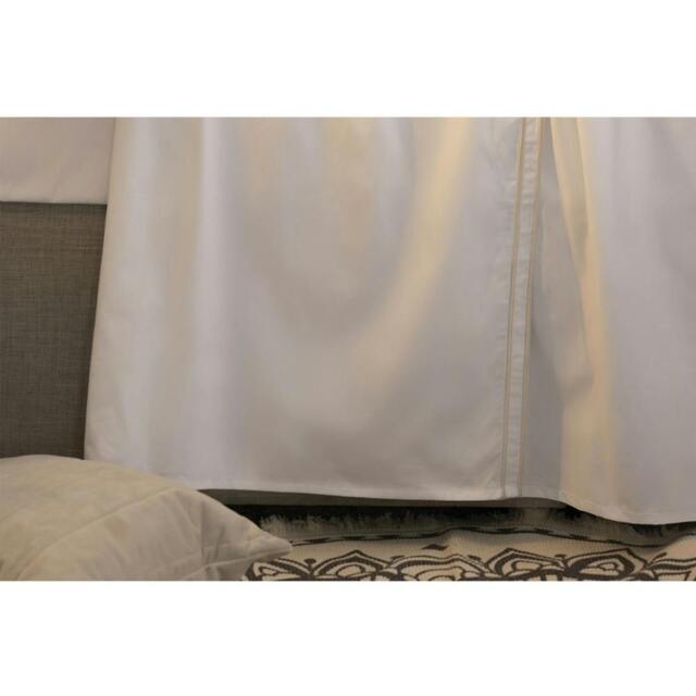Rackhams Savoy Embroidered Detail Flat Sheet - Oyster - Oyster - King/Super King - 80% Egyptian Cotton/20% Cotton - image 1