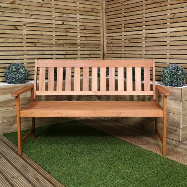Rackhams Cartmel 3 Seater Outdoor Wooden Garden Patio Bench - image 1