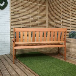 Rackhams Cartmel 3 Seater Outdoor Wooden Garden Patio Bench - thumbnail 2