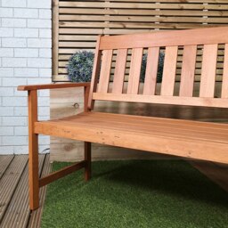 Rackhams Cartmel 3 Seater Outdoor Wooden Garden Patio Bench - thumbnail 4