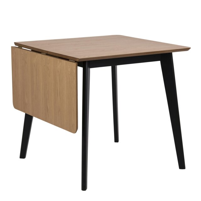 Rackhams Roxby Extending Dining Table 80-120cm in Oak & Black - Black - No - Brown - image 1