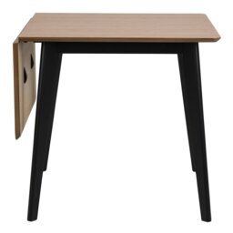 Rackhams Roxby Extending Dining Table 80-120cm in Oak & Black - Black - No - Brown - thumbnail 2