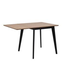 Rackhams Roxby Extending Dining Table 80-120cm in Oak & Black - Black - No - Brown - thumbnail 4