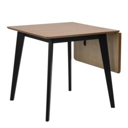 Rackhams Roxby Extending Dining Table 80-120cm in Oak & Black - Black - No - Brown - thumbnail 3