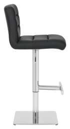 Rackhams Luscious Single Deluxe Kitchen Bar Stool, Chrome Footrest, Height Adjustable Swivel Gas Lift, Breakfast Bar & Home Barstool, Black - thumbnail 2