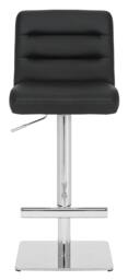Rackhams Luscious Single Deluxe Kitchen Bar Stool, Chrome Footrest, Height Adjustable Swivel Gas Lift, Breakfast Bar & Home Barstool, Black - thumbnail 3