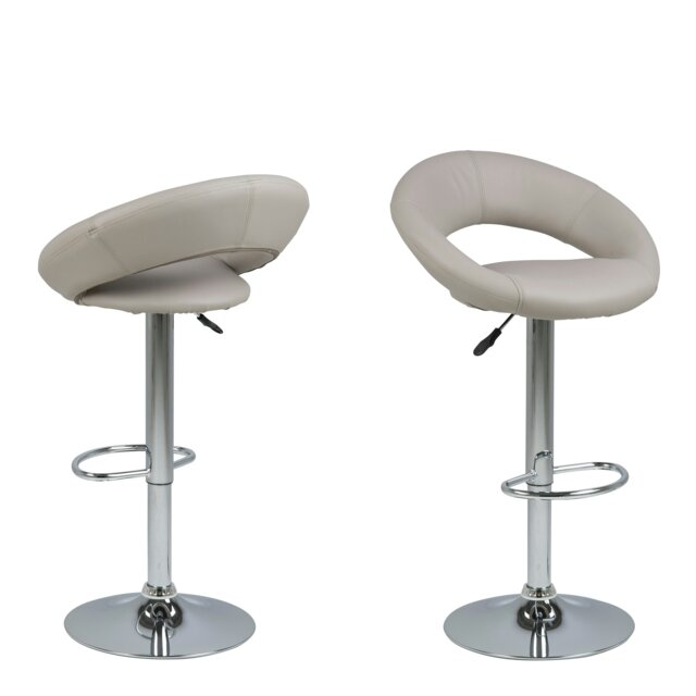 Rackhams Plump Light Grey Swivel Bar Stool with Open Back - 1 - image 1