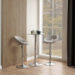 Rackhams Plump Light Grey Swivel Bar Stool with Open Back - 1 - thumbnail 4