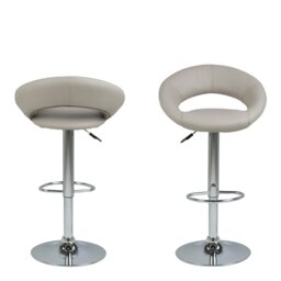 Rackhams Plump Light Grey Swivel Bar Stool with Open Back - 1 - thumbnail 2