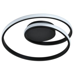 Rackhams Modern Single Loop Strip Flush LED Powered Ceiling Light Fitting in Black Sand