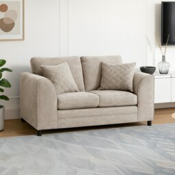 Rackhams Quilted Full Fabric Chenille Sofa Suite - Black - thumbnail 3