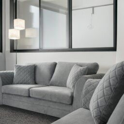 Rackhams Quilted Full Fabric Chenille Sofa Suite - Black - thumbnail 6