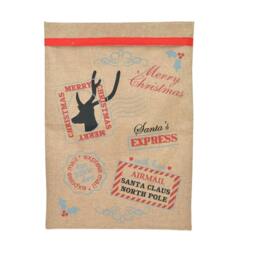 Rackhams Large Vintage Hessian Christmas Stocking Sacks, Brown, 12 Pack, 70 x 50 cm - thumbnail 3