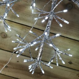 Rackhams Premier 60cm Silver Starburst Snowflake Wall Window Decoration with 300 White LEDs - thumbnail 5