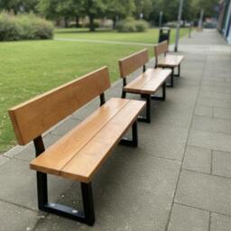 Rackhams Chunky & Sturdy Commercial Outdoor Bench with Back - 170cm