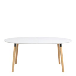 Rackhams Belina Oval Dining Table in White & Oak - Brown - No - White - thumbnail 2