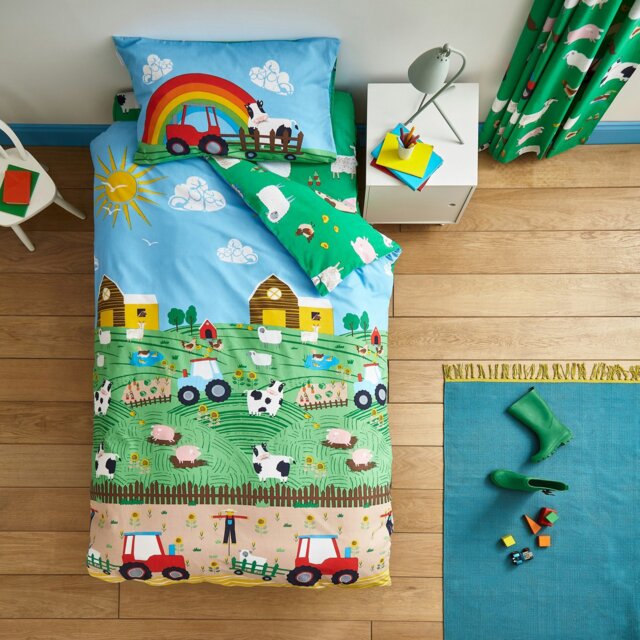 Rackhams Farmyard Animals Reversible Duvet Cover Set - Junior - image 1