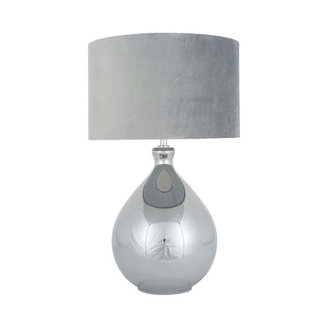 Rackhams Cairo Grey & Mirror Glass Table Lamp - image 1