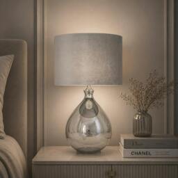Rackhams Cairo Grey & Mirror Glass Table Lamp - thumbnail 2