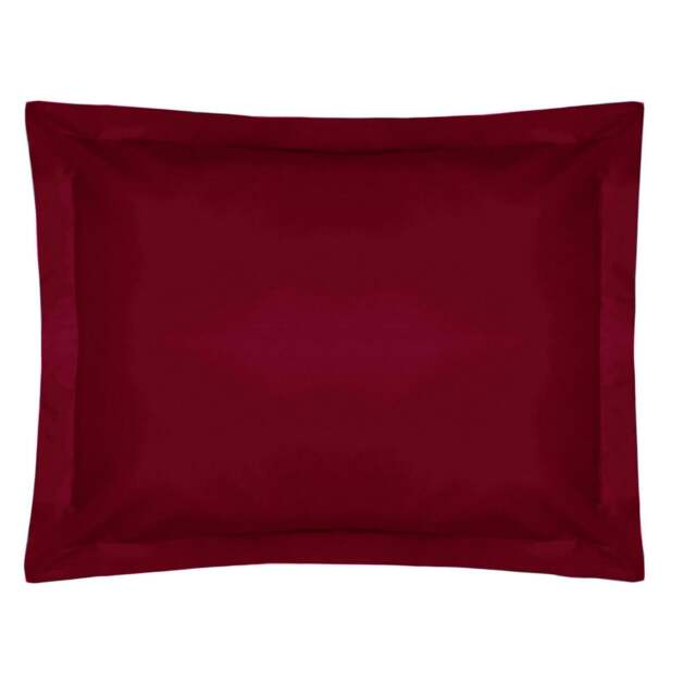 Rackhams Easycare Percale Oxford Pillowcase - Red - One Size - Red - 50% Cotton/50% Polyester - image 1