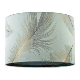Rackhams Dusty Duck Egg Cotton Jacquard Lamp Shade with Gold Foil Fern Design