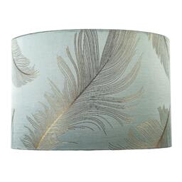 Rackhams Dusty Duck Egg Cotton Jacquard Lamp Shade with Gold Foil Fern Design - thumbnail 4
