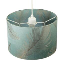 Rackhams Dusty Duck Egg Cotton Jacquard Lamp Shade with Gold Foil Fern Design - thumbnail 3