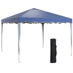 Rackhams 3x3(m) Pop Up Gazebo Marquee Tent for Garden w/ Carry Bag Black - Black - Steel, Oxford Cloth - 295cm x 295cm x 260cm - thumbnail 6