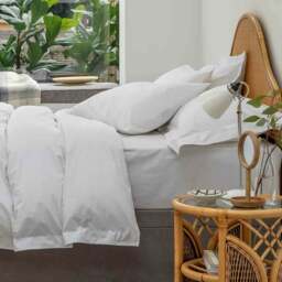 Rackhams White 200 Thread Count Organic Cotton Duvet Cover - Super King - Single - thumbnail 2
