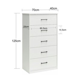 Rackhams BrEZ Build Pearce 5 DRW Dresser Light Oak - Brown - thumbnail 3